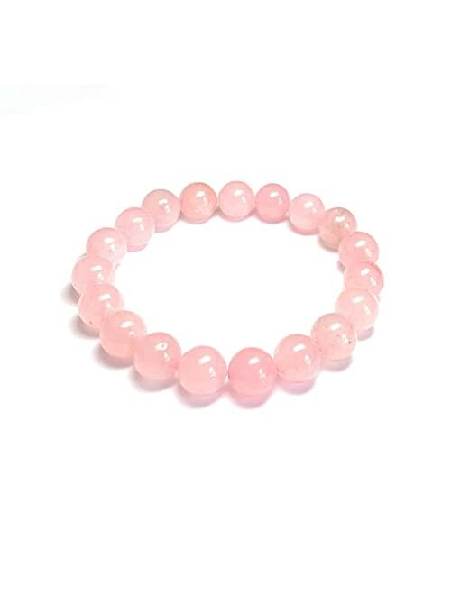 Generic Natural Rose Quartz Bracelet | Natural Madagascar Rose Quartz Stretch Bracelet | Pink Beaded Bracelet | Rose Quartz Jewelry Making Woman For Men Gift Bracelet 8mm