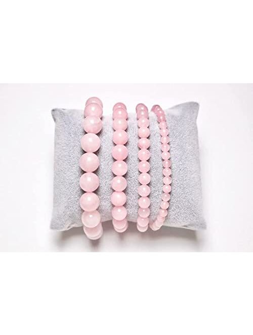 Generic Natural Rose Quartz Bracelet | Natural Madagascar Rose Quartz Stretch Bracelet | Pink Beaded Bracelet | Rose Quartz Jewelry Making Woman For Men Gift Bracelet 8mm