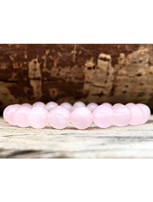 Generic Natural Rose Quartz Bracelet | Natural Madagascar Rose Quartz Stretch Bracelet | Pink Beaded Bracelet | Rose Quartz Jewelry Making Woman For Men Gift Bracelet 8mm