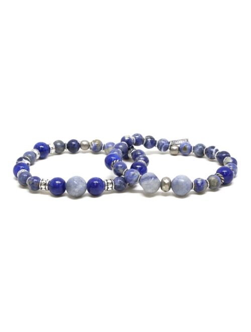 MR ETTIKA Sodalite and Elastic Bracelet, Pack of 2