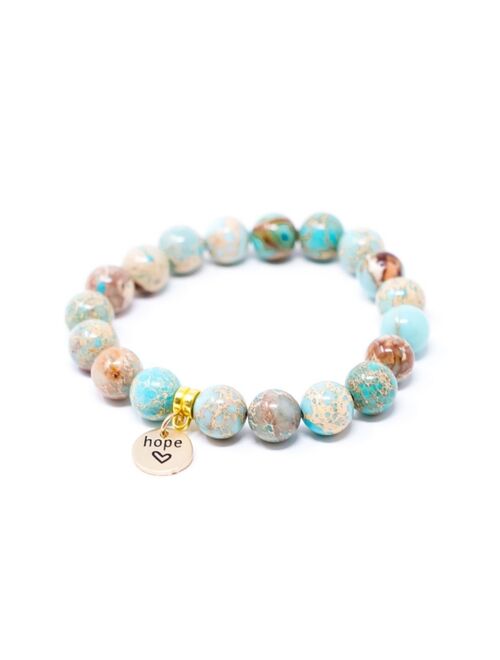 KATIE'S COTTAGE BARN Jasper Sea Sediment with Hope Charm Give Back Bracelet