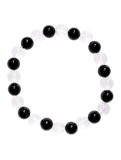 Zenergy Gems Charged Natural Gemstone Crystal 8mm Bead Bracelet + Selenite Charging Heart [Included]