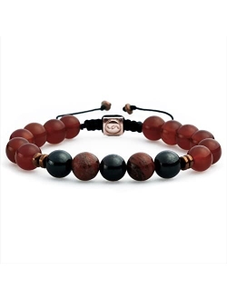 Semita Crystal Bracelets - Handmade Bracelets - Garnet, Carnelian, Red Jasper Bead Bracelet Men and Women Jewelry - Gemstone and Healing Crystal Bracelet for Vitality