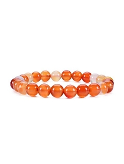 Cherry Tree Collection Gemstone Beaded Stretch Bracelet 8mm Round Beads 7"