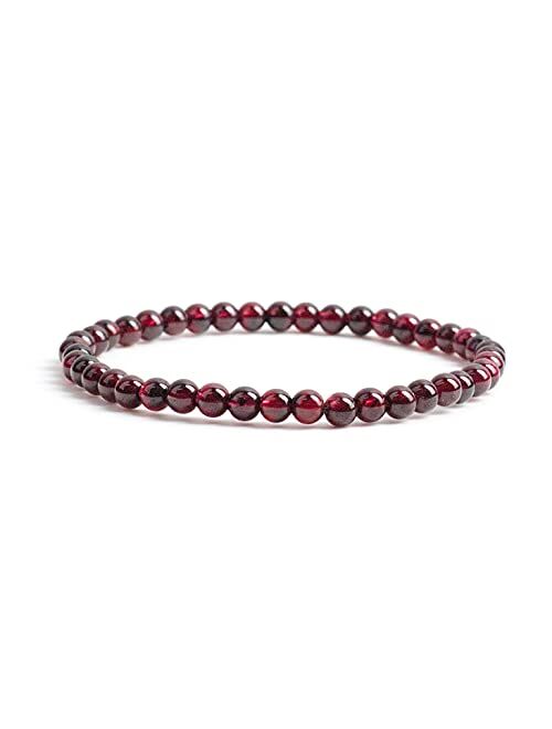 Cherry Tree Collection - Small, Medium, Large Sizes - Gemstone Beaded Bracelets For Women, Men, and Teens - 4mm Round Beads