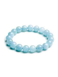 Crystal Agate Bracelets Soothing Bracelet - Natural Aquamarine bracelet - Bring Positive Energy - Peace - Youthfulness Bracelet - Crystal Stone Bracelet for Everlasting J