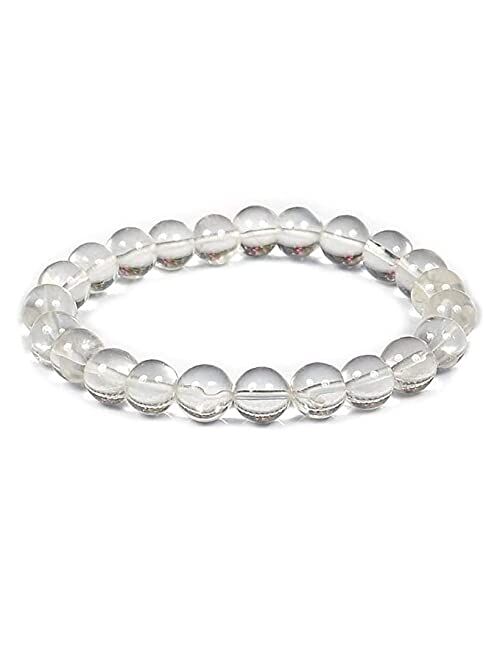 DCE AAA Graded Crystal Quartz Bracelet - The Master Healer Clear Quartz Gemstone Bracelets 8mm Stretchable Crystal Bracelets for Men Women by Dazzling Crystal Exports