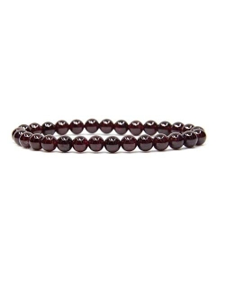 Angelstones Handmade Gem Semi Precious Gemstone 6mm Round Beads Stretch Bracelet 7" Unisex