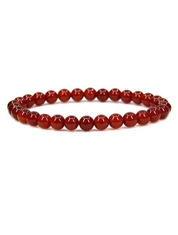 Angelstones Handmade Gem Semi Precious Gemstone 6mm Round Beads Stretch Bracelet 7" Unisex