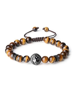 COAI Viking Jewelry Lion Stone Beaded Bracelet