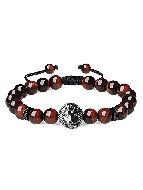 COAI Viking Jewelry Lion Stone Beaded Bracelet