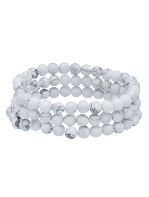 Aleure Precioso Beaded 3-Row Stretch Bracelet