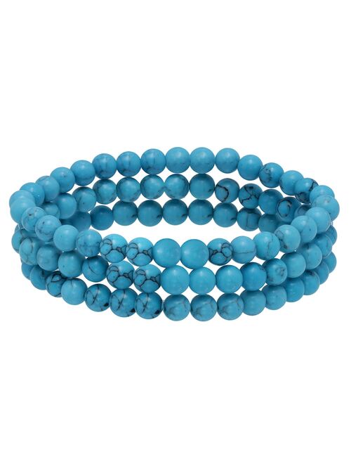 Aleure Precioso Beaded 3-Row Stretch Bracelet