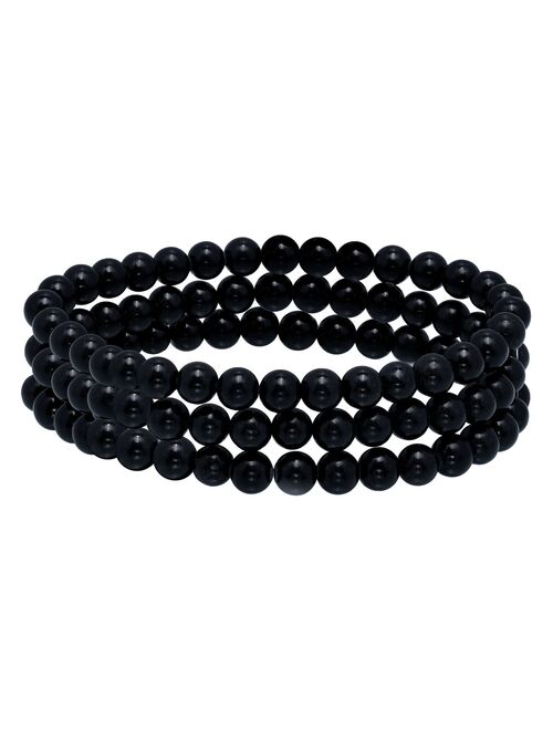 Aleure Precioso Beaded 3-Row Stretch Bracelet