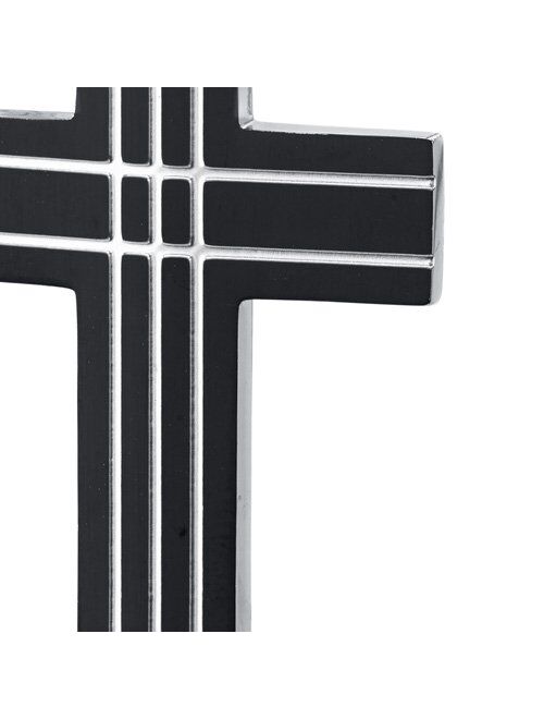 Peora Stainless Steel Black Cross Pendant Mens Necklace Fathers Day Gift, 22 Inch Chain