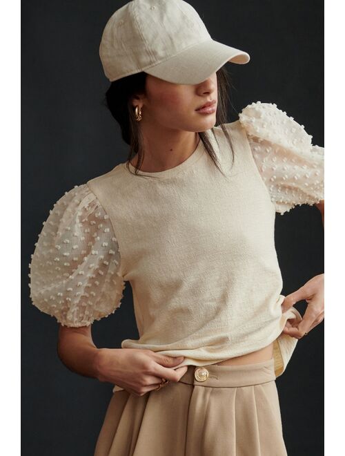 Maeve Woven Puff-Sleeve Top