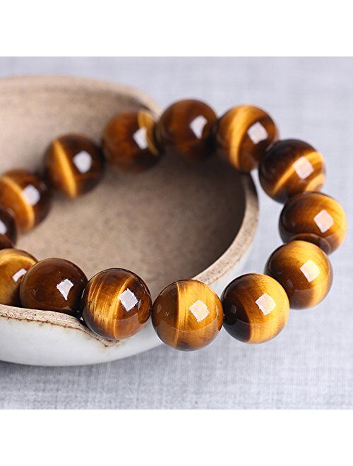 Jan Dee Jan&Dee 5A High Grade Natural Genuine Semi-Precious Yellow Tiger Eye Crystal Bracelet