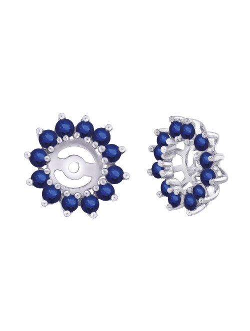 KATARINA Sapphire Floral Earring Jackets in 14K Gold (1 3/8 cttw)