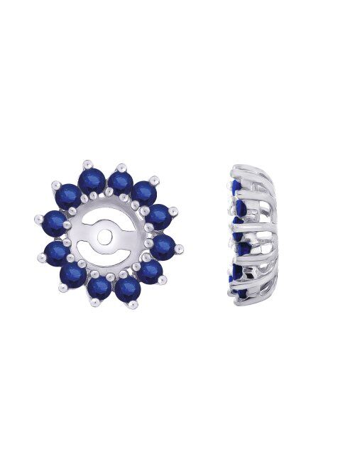 KATARINA Sapphire Floral Earring Jackets in 14K Gold (1 3/8 cttw)