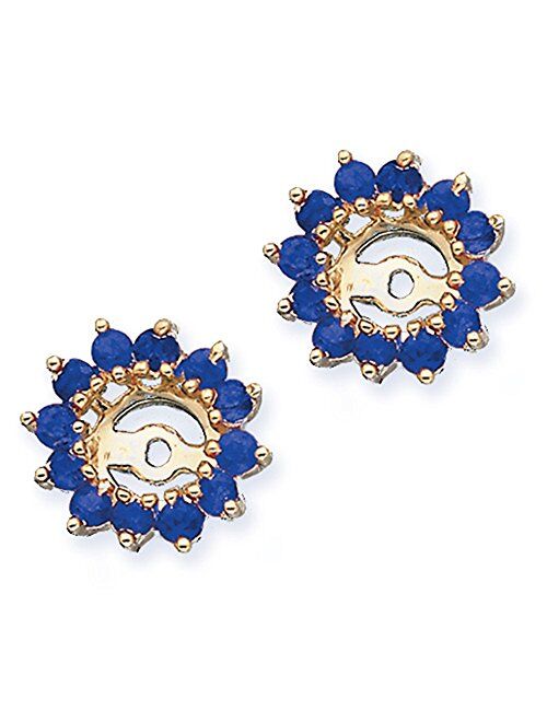 KATARINA Sapphire Floral Earring Jackets in 14K Gold (1 3/8 cttw)