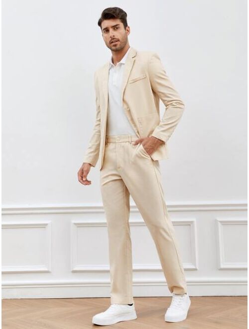 SHEIN Men Solid Blazer & Pants