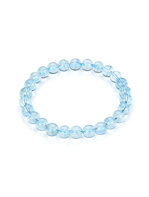 Adabele 1pc Natural Stretch Gemstone Bracelet 6mm (0.24 Inch) Bead 7" 7.5" 8 inch Healing Crystal Quartz Energy Chakras Jewelry Women Men Girl Birthday Gift