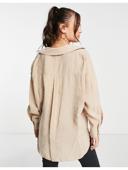 New Look oversized shirt in camel