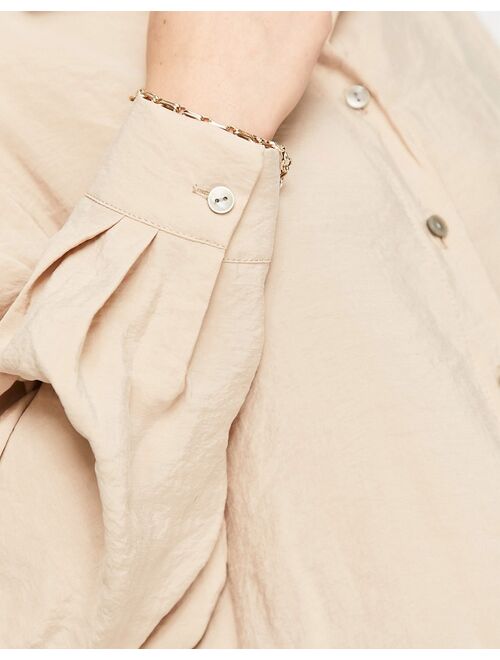 New Look oversized shirt in camel