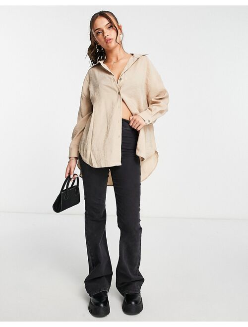 New Look oversized shirt in camel