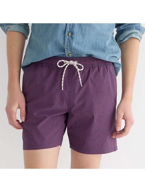 J.Crew 6" stretch swim trunk in print with ECONYL nylon