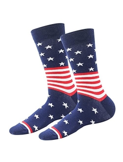 ZWW American Flag Socks For Men Or Women 4th July Middle Socks Star And Stripe Patriotic Freedom Day Gifts