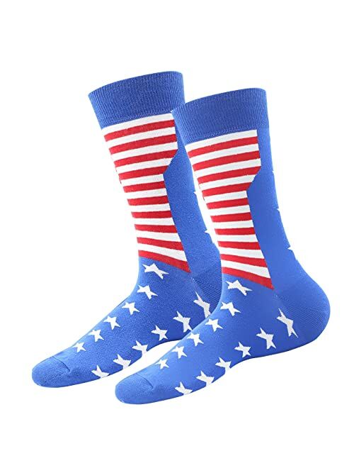 ZWW American Flag Socks For Men Or Women 4th July Middle Socks Star And Stripe Patriotic Freedom Day Gifts