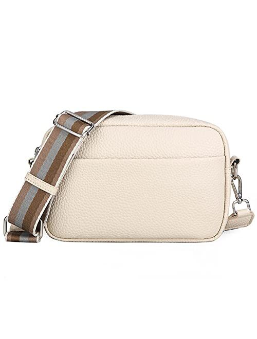 DIVCIDLC Small Crossbody Bag with Wide Guitar Strap Camera Purse Shoulder Handbag Satchel