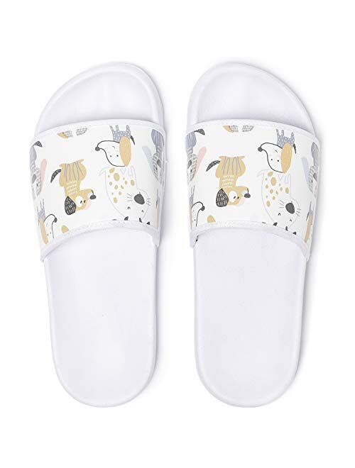 Veittes Kid Boys Girls Pool Slide Sandals, Kid's Touch Fastening Stripe Slip On Slider Sandals for Younger Older Children.