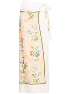 Agua By Agua Bendita floral-print cotton-silk pareo