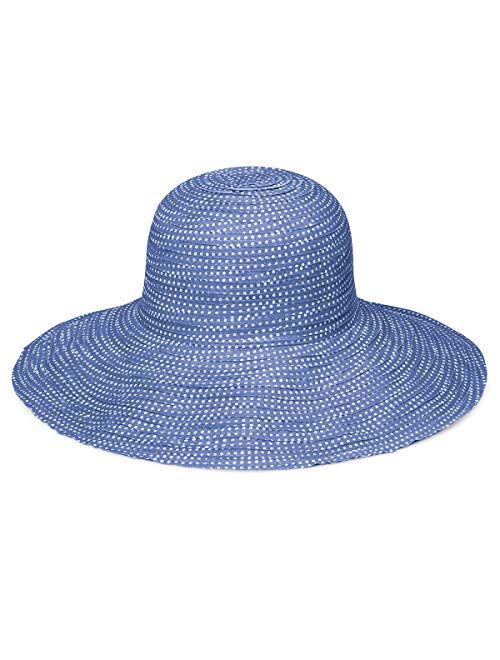 Wallaroo Hat Company Womens Scrunchie Sun Hat UPF 50+, Ultra-Light, Wide Brim, Floppy, Packable, Medium Crown Size