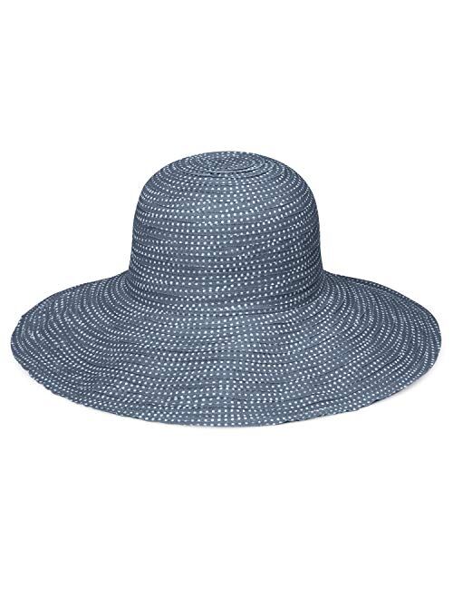 Wallaroo Hat Company Womens Scrunchie Sun Hat UPF 50+, Ultra-Light, Wide Brim, Floppy, Packable, Medium Crown Size