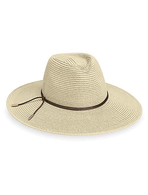 Wallaroo Hat Company Womens Montecito Sun Hat UPF 50+, Broad Brim, Elegant Style, Designed in Australia.