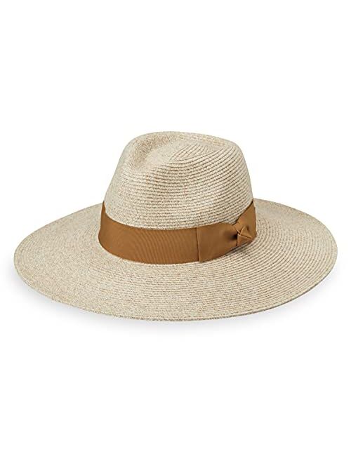 Wallaroo Hat Company Womens St Lucia Fedora UPF 50+, Lightweight, Wide Brim, Adjustable, Travel Friendly, Packable