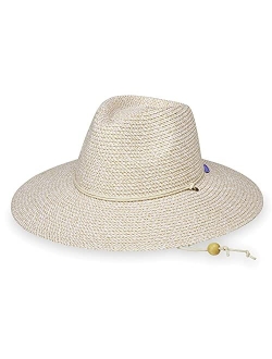 Womens Sanibel Wide Brim Fedora UPF 50  Natural Fiber Lightweight Adjustable Packable