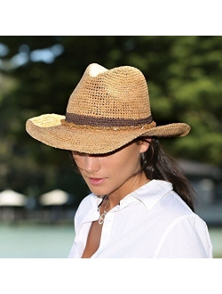 Womens Tahiti Cowboy Sun Hat Raffia, Modern Cowboy, Designed in Australia.
