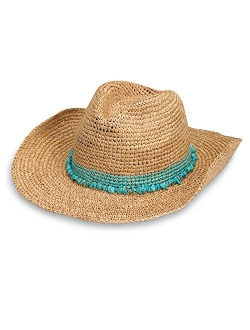 Womens Tahiti Cowboy Sun Hat Raffia, Modern Cowboy, Designed in Australia.