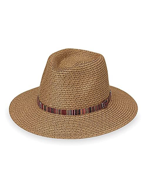 Wallaroo Hat Company Womens Petite Sedona Fedora UPF 50+, Aztec Flair, Extra Small for Petites, Designed in Australia