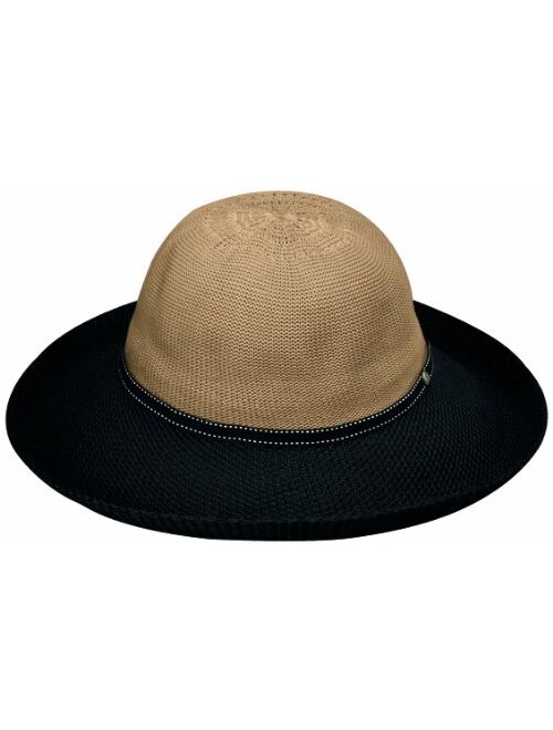 Wallaroo Hat Company Womens Victoria Two-Toned Sun Hat UPF 50+, Packable, Adjustable, Modern Style, Designed in Australia