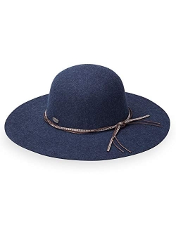 Womens Cambria Wide Brim Hat Stylish Sun Protection, UPF 50 , 100% Wool Felt, Adjustable, Packable