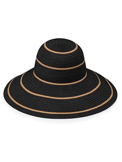 Wallaroo Hat Company Womens Petite Savannah Sun Hat UPF 50+, Broad Brim, Elegant Style, Designed in Australia