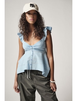 UO Ciara Textured Babydoll Top