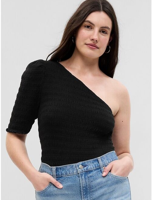 Gap Smocked One-Shoulder Top