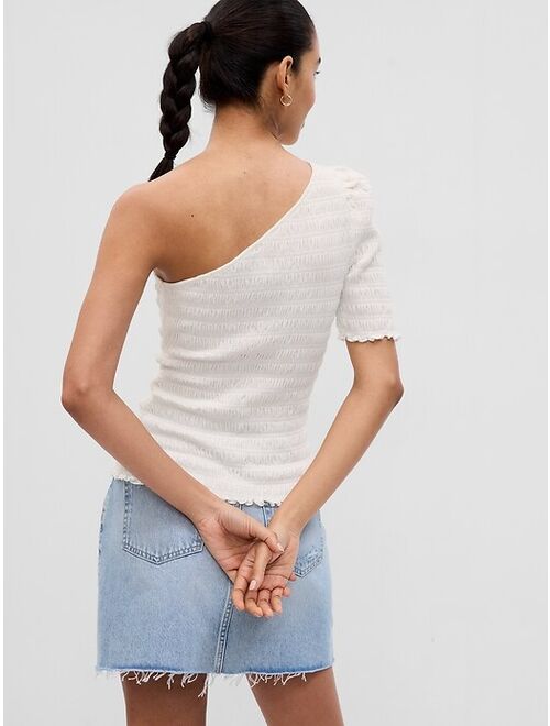 Gap Smocked One-Shoulder Top