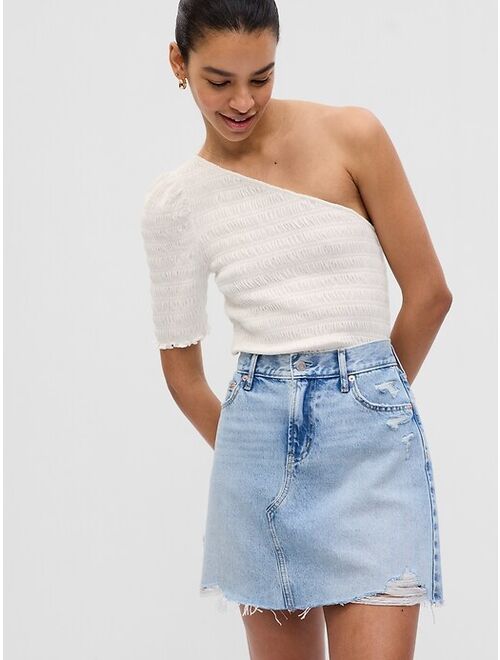 Gap Smocked One-Shoulder Top